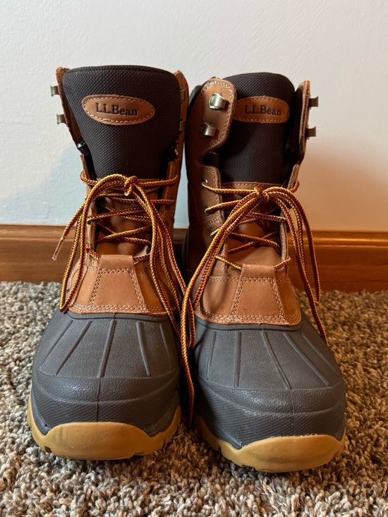 L.L. Bean Tan and Black Men\'s Waterproof Hiking Boots